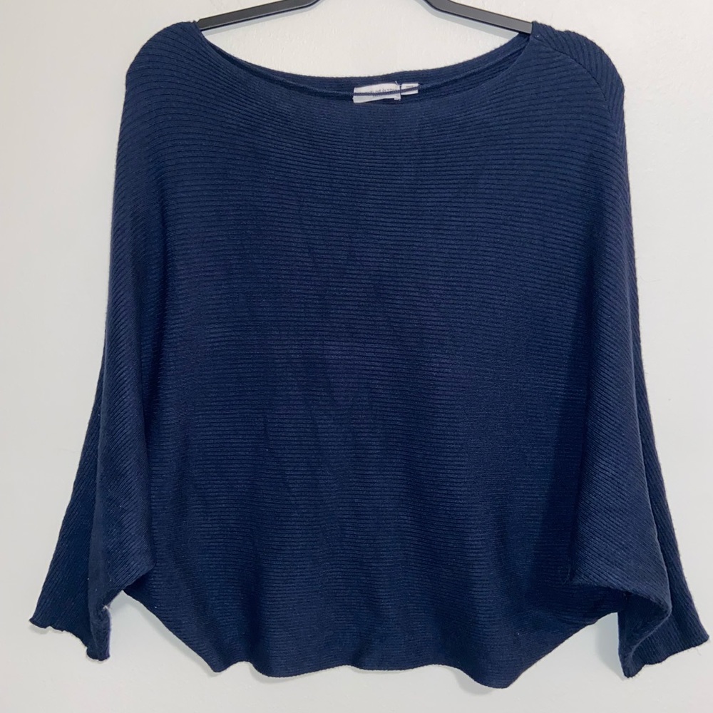 Navy Blue Ribbed Sweater Size Small
